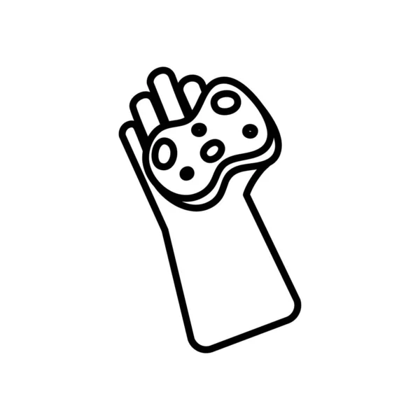 Guantes de limpieza con icono de esponja, estilo de línea — Vector de stock