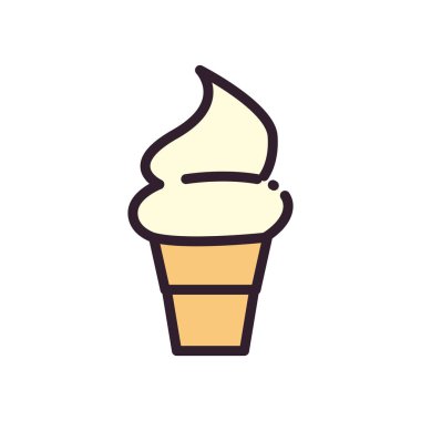 İzole dondurma doldurma ve satır biçimi vektör tasarımı