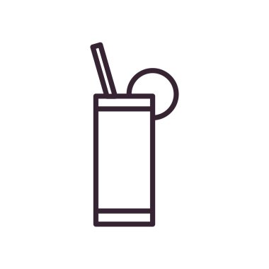 Limon çizgisi biçim vektör tasarımlı bira bardağı