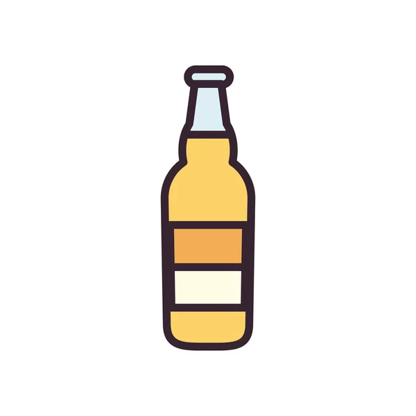 Ligne de bouteille de bière et design vectoriel icône de style de remplissage — Image vectorielle