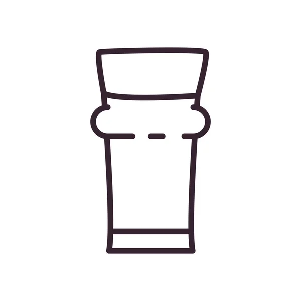 Cerveza vidrio línea estilo icono vector diseño — Vector de stock