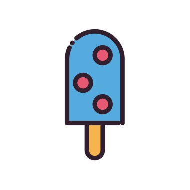 Çubuk dolgusu ve satır biçimi vektör tasarımı ile izole edilmiş dondurma