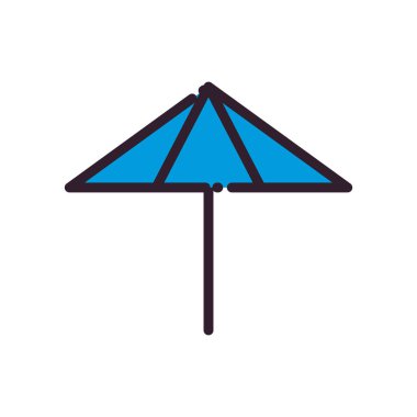 İzole edilmiş çizgili şemsiye dolum ve satır biçimi vektör tasarımı