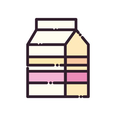 İzole süt kutusu doldurma ve satır biçimi vektör tasarımı