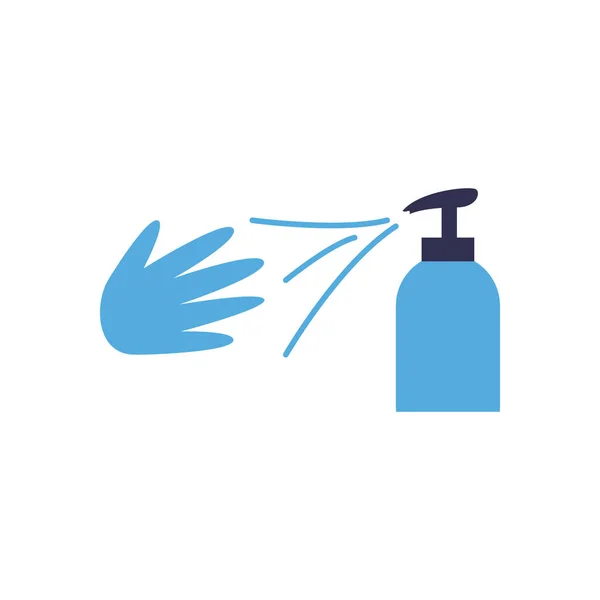 手和清洁剂瓶扁平图标矢量设计 — 图库矢量图片