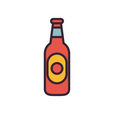 bira şişesi çizgisi ve biçim ikonu vektör tasarımı