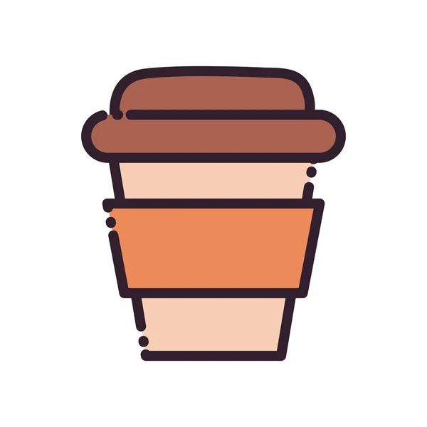 Isolierte Kaffeetasse Füllung und Linie Stil-Symbol Vektor-Design — Stockvektor