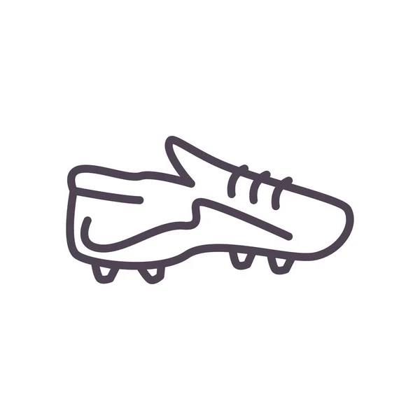 Vektorový design stylu řádku boty fotbalu — Stockový vektor