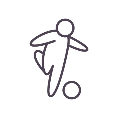 Top çizgisi biçim vektör tasarımına sahip futbol avatar oyuncusu