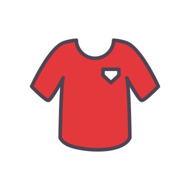 Futbol tişörtü satırı ve biçim ikonu vektör tasarımını doldur