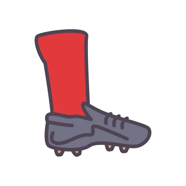 Fotbalová linka bot a design ikon ve stylu výplně — Stockový vektor