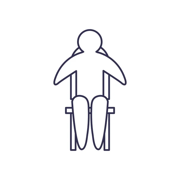 Sandalye çizgisi biçim vektör tasarımında izole edilmiş avatar — Stok Vektör