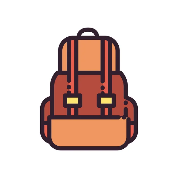 Bolsa de viaje aislada relleno y diseño de vectores icono de estilo de línea — Vector de stock