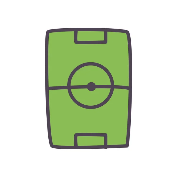 Línea de la cancha de fútbol y relleno icono de diseño de vectores — Vector de stock