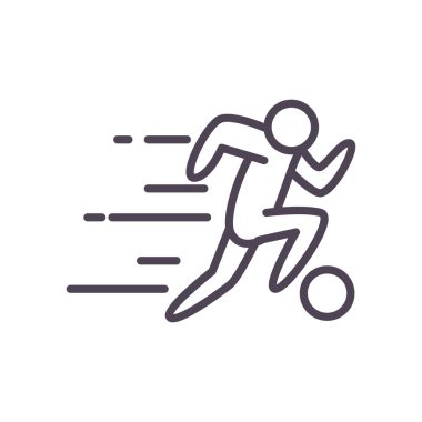 Top çizgisi biçim vektör tasarımına sahip futbol avatar oyuncusu