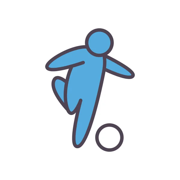 Футбольный аватар игрока с линии мяча и заполнить стиль иконки вектор дизайна — стоковый вектор