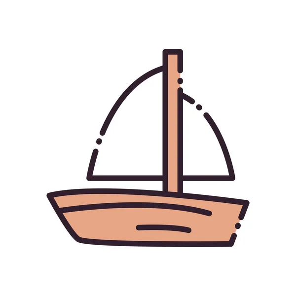 Isolated sailboat fill and line style icon vector design — Stock Vector