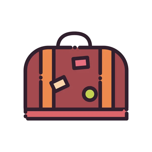 Bolsa de viaje aislada relleno y diseño de vectores icono de estilo de línea — Vector de stock