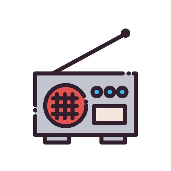 Isolated radio machine fill and line style icon vector design — Stock Vector