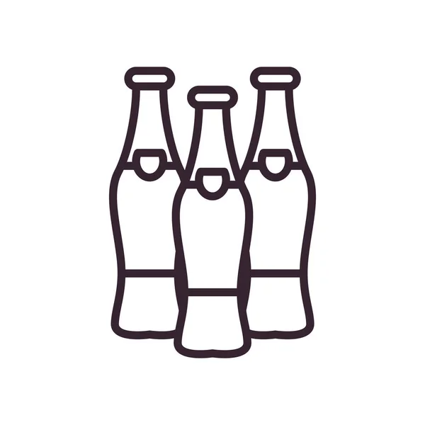 Bierflaschen Linie Stil Ikone Vektor-Design — Stockvektor