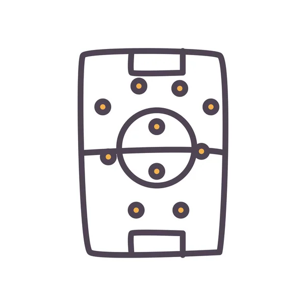 Linha de quadra de futebol e design de vetor ícone de estilo de preenchimento — Vetor de Stock