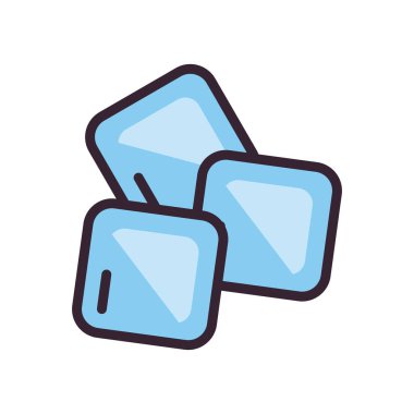 Buz küpleri satırı ve biçim ikonu vektör tasarımını doldur