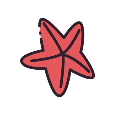 Deniz yıldızı doldurma ve çizgi biçim vektör tasarımı