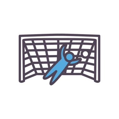 top çizgisine sahip ve biçim ikon vektör tasarımına sahip kaleci