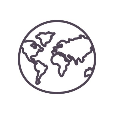 İzole edilmiş dünya küresi biçimi ikon vektör tasarımı