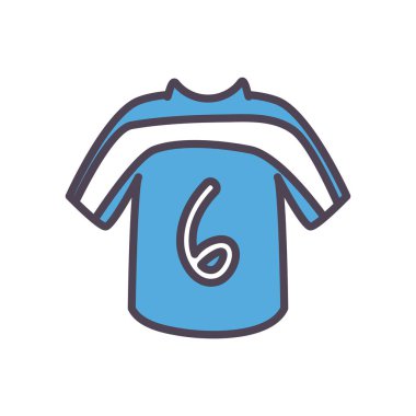 Futbol tişörtü satırı ve biçim ikonu vektör tasarımını doldur