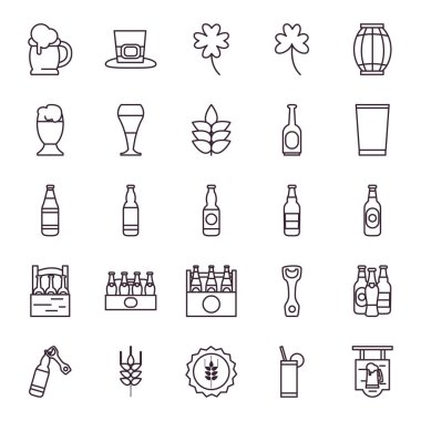 Bira festivali çizgisi biçim vektör tasarımı