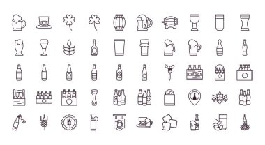 Bira festivali çizgisi biçim vektör tasarımı