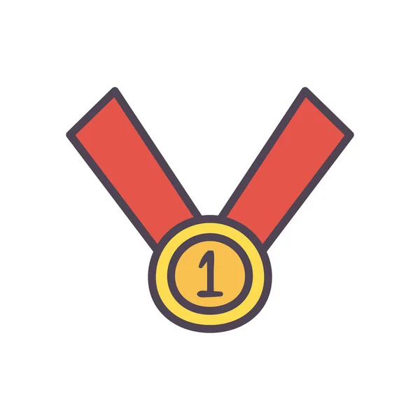 Isolerad medalj linje och fyll stil ikon vektor design — Stock vektor