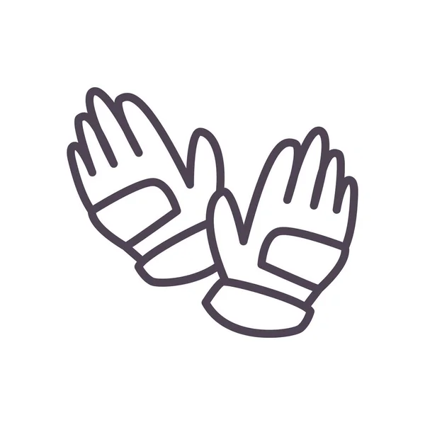 Keeper handschoenen lijn stijl pictogram vector ontwerp — Stockvector