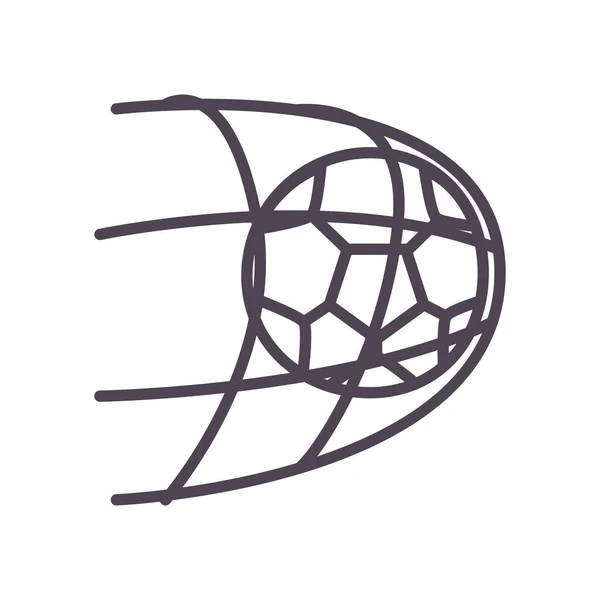 Fútbol bola meta línea estilo icono vector diseño — Vector de stock