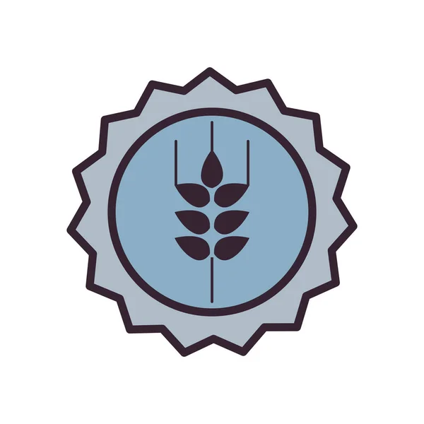 Ухо пшеницы на герметичной линии и дизайн иконок стиля заливки — стоковый вектор