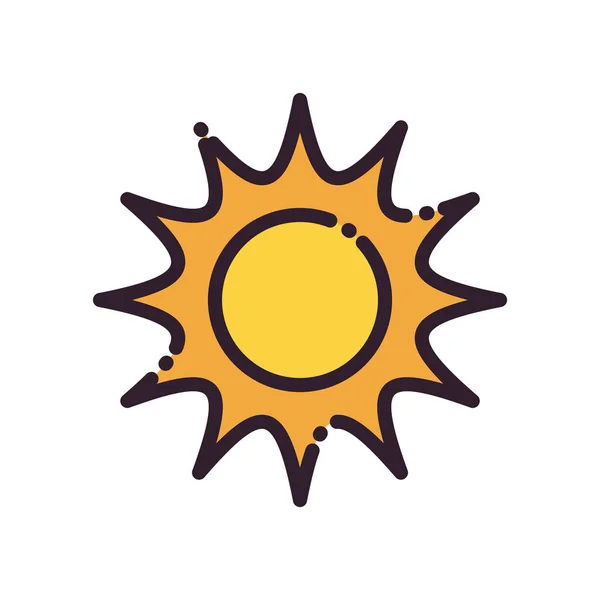 独立した太陽のフィルとラインスタイルのアイコンベクトルデザイン — ストックベクタ