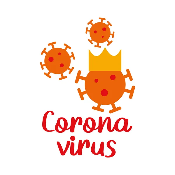 Desain huruf coronavirus dengan simbol coronavirus dengan mahkota - Stok Vektor