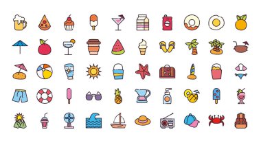 Yaz doldurma ve satır biçim ikonu vektör dizaynı