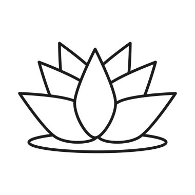 Nilüfer çiçeği çizgisi biçim vektör tasarımı