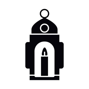 Bayram Mübarek fener siluet biçim ikon vektör tasarımı