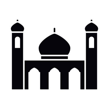 Bayram Mübarek camii siluet biçim ikon vektör tasarımı