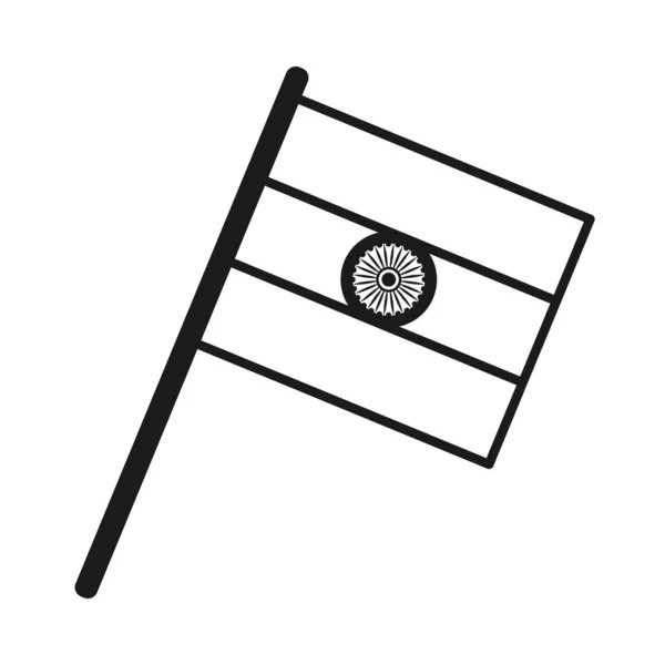 Indyjski flaga linia styl ikona wektor projekt — Wektor stockowy