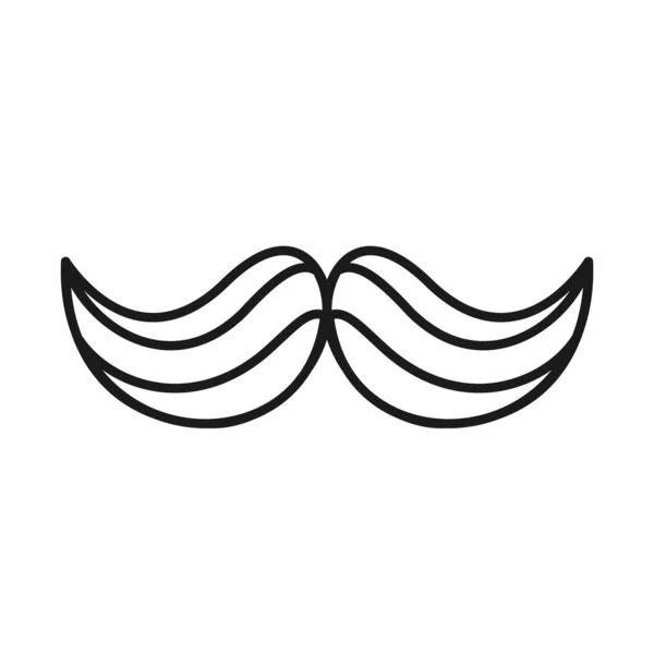 Estilo de línea de bigote icono de diseño de vectores — Archivo Imágenes Vectoriales