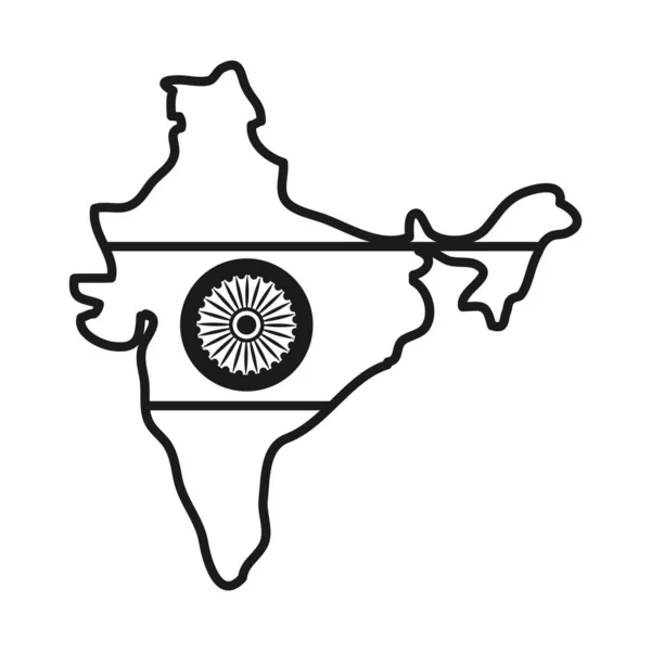 Indyjski styl linii mapa wektor projekt ikona — Wektor stockowy