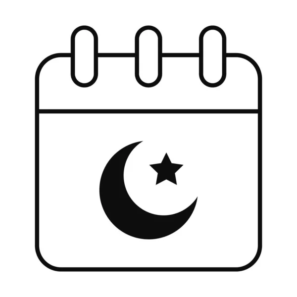 Eid mubarak Kalenderlinie Stil-Ikone Vektor-Design — Stockvektor