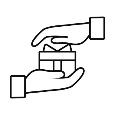 El çizgisi biçim vektör tasarımı arasındaki hediye