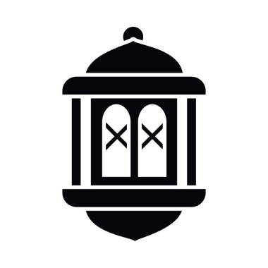 Bayram Mübarek latern siluet biçim ikon vektör tasarımı