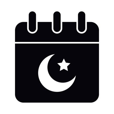 Bayram Mübarek takvim siluet biçim ikon vektör tasarımı