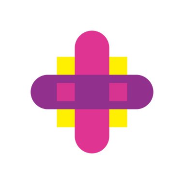 Geometrik ve soyut çapraz düz biçim vektör tasarımı